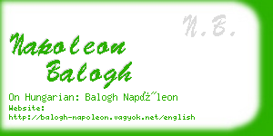 napoleon balogh business card